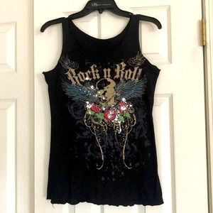 Fitted cotton Rock n Roll tank